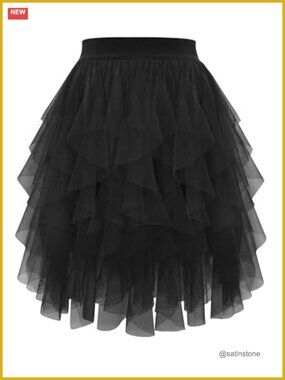 Tulle Skirts for Women Short A-Line Skirt Tutu Party Dance Skirt